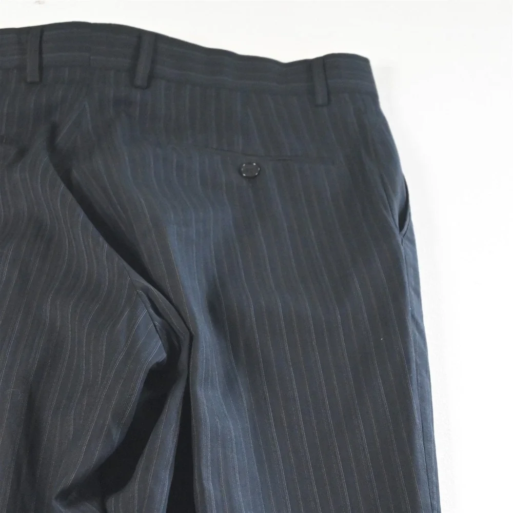 Evan Piccone 40R 34x34 Navy‎ Blue Striped Mens Jacket Pants Suit